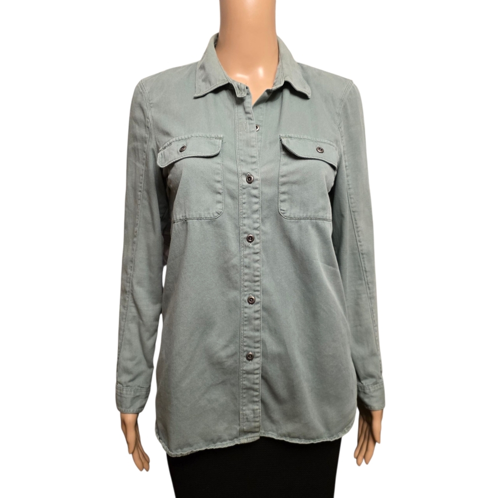 Madewell Sage Green Button Down Utility Shirt Size XS